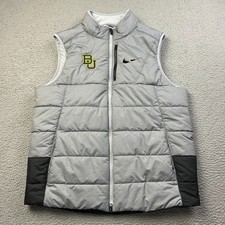 Nike Baylor Bears Puffer Vest Men's L Gray Black NCAA Sideline Player Insulated picture