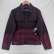 PRPS Purgatory Monogram Denim Trucker Jacket Men’s Size Large Red $328 NWT picture