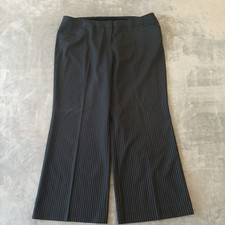 Lane Bryant Dress Pants Womens Size 16 Short Black Pink Striped Pockets 39x27.5 picture