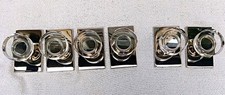 Emtek Modern Disc Dummy Doorknob 3 Set Lot Glass Polished Nickel Imperfect READ picture