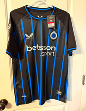 Castore Club Brugge Vanaken #20 Men's L Soccer Jersey Black/Blue UEFA UCL picture