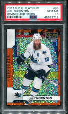2017 O-Pee-Chee Platinum #95 JOE THORNTON /25 Orange Checkers PSA 10 GEM MINT picture