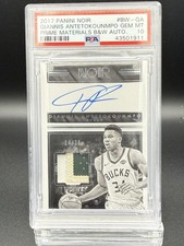 Panini 2017-18 Noir Autographed Giannis Antetokounmpo #BW-GA /20 PSA 10 POP 1 picture