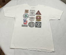 RARE Vintage Used 2008 FUCT Patches Men's T-Shirt White LARGE Brunetti picture