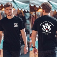 Us Coast Guard Flag Uscg Logo - Men's Back And Front Tee T-shirt USA Size picture