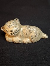 Antique Hubley Cast Iron Sleeping Cat Paperweight Original Paint 1920s Kitten picture