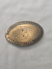 RARE 1920s VINTAGE HARVARD UNIVERSITY BRASS FOOTBALL COACH BADGE PIN- ATHLETICS  picture