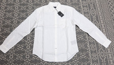 New Club Monaco Men's 100% Linen SLIM FIT Button Down Shirt - SMALL - White picture