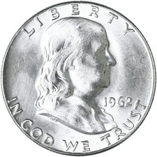 1962 (P) Franklin Half Dollar 90% Silver BU picture