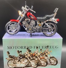 VTG STYLE NOVELTY MOTORCYCLE REFILLABLE BUTANE LIGHTER 10” x 7” W/ Box Red picture