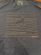 Patagonia Capilene Cool Daily Graphic T Shirt Blue Mountains  picture