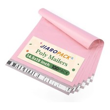 Jiaro Pack Poly Mailers 14.5x19 100 Pack Light Pink Shipping Bags Envelopes picture