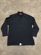 Shanghai Tang Men’s Black Mandarin Collar Long Sleeve Frog Button Shirt Large picture