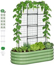 H&ZT 2 in 1 Galvanized Raised Garden Bed w/ 71