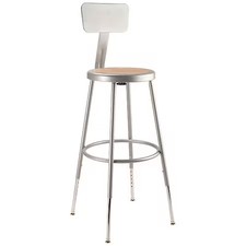 National Public Seating 6224Hb Round Stool With Backrest, Height 25