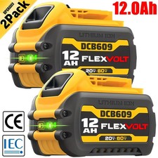 2- Pack 12Ah 20V/60V FLEX VOLT Lithium-Ion Battery FOR DEWALT DCB609 DCB612 picture
