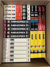 Lot Of 12 VHS Tapes Assorted Brands TDK Memorex Blanks BASF Maxell Polaroid JVC picture