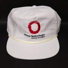 Vintage Lucent Technologies Bell Labs Innovations Hat White Buckle Late 1990s picture
