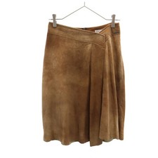 Used FOXEY BOUTIQUE made in Japan Mimole length Suede leather flare skirt Women picture