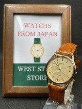[Excellent] Vintage SEIKO DOLCE 8N41-6060 Gold Round Quartz Men's Watch JAPAN picture