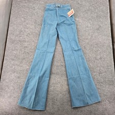 Vintage Faded Glory Appendagez Bell Bottom Jeans High Waist Cinch Back 25x37 picture