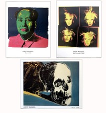 Andy WARHOL Self Portrait ~Mao~ Skulls Lot of 3 Offset Litho Posters picture