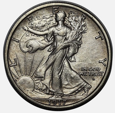 1917-D Walking Liberty Half Dollar *Key Date * Lustrous Choice Unc++ picture