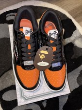 A Bathing Ape Bapesta Low Mad Shark Black Orange picture