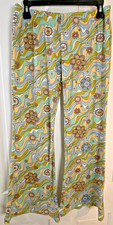 VIBE Sportswear Flare Pants Bell Bottom Stretch Groovy Hippie Pattern Size XL picture