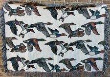 The Migration Duck Woven Throw Blanket Waterfowl Enthusiasts 60x50in 100% Cotton picture