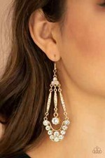 Paparazzi Jewelry Accessories - High Ranking Radiance - Gold Earrings picture