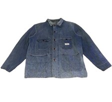 Vintage 50s Powr House Montgomery Ward Sanforized Chore Jacket Denim Big Size picture
