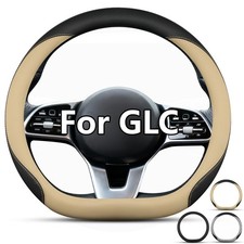 OHHMNKK D-Shaped Steering Wheel Cover for Benz GLC 2016-2024, D shape, Beige picture