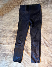 NWOT SPRWMN Woman’s Genuine Lamb Leather pants Leggings Black Size Small USA picture