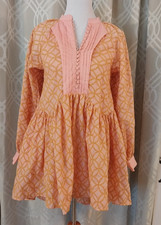 Roiii ASA Fashion Eyelet Embroidery Mini Dress Women Peach SIZE XSMALL picture