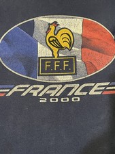 France 2000 Adidas Football Soccer National Team T-Shirt Fan Apparel Tee 2XL picture