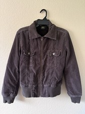 Y2K Lee Zip Rider Sherpa Jacket Brown Corduroy Trucker Made in Turkey LARGE picture