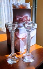 Candle Holders Set of 2 Crystal Glitters Collection by Oleg Cassini picture