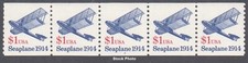 US Postage 1993 - PNC Strip of 5 - Plate #3, Seaplane $1.00 Coil, Sc 2468b, MNH picture