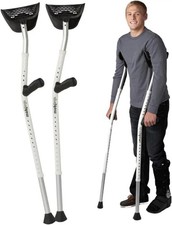 Ultra A300 Universal Crutches Comfortable Ergonomic 300lbs Max White 4'9