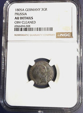 (256) Germany/Prussia, 1805-A, 3 Groschen coin, NGC AU-Details. picture