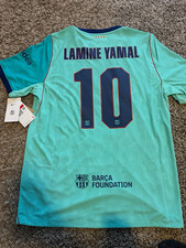 Nike FC Barcelona Lamine Yamal #10 Soccer Jersey  Size L player version autentic picture