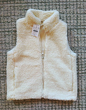 J.Crew Crewcuts Kids Sherpa Fleece Vest Ivory Size M 8-9 NWT Original $80 picture
