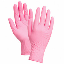 Rose Pink Nitrile Exam Gloves - Fast Ship - Powder & Latex Free (Medical Grade) picture