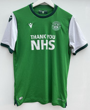 Macron Hibernian 2020/21 Home Football Shirt Mens Small Thank You NHS Green Hibs picture