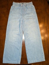 Girls Kids Gap Jeans Drawstring Wide Legged Denim Pants elastic waist picture