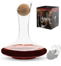 Red Wine Decanter With Cork Ball And Cleaning Beads picture