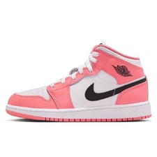 Big Kid's Jordan 1 Mid Pink Gaze/Black-White (DQ8423 602) picture