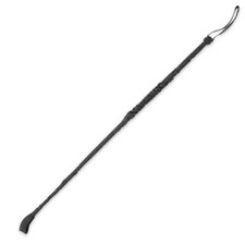 1 BLACK REAL GENUINE LEATHER 30 INCH RIDING CROP WHIP horse training / riding picture