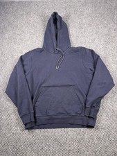 Rapha Hoodie Mens Medium Blue Pullover Fleece Sweatshirt Logo Kangaroo picture
